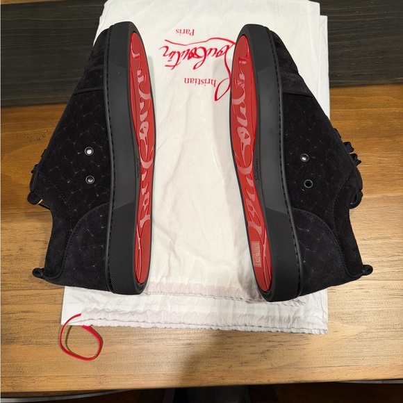 Christian Louboutin Black Textured Sneakers - Picture 8 of 8